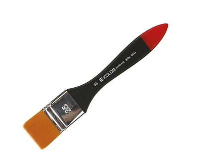 Кисть синтетика флейц Kolos Synthetic Wide 8044 № 35 короткая ручка (4280440035)