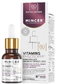 Сироватка для обличчя та шиї Mincer Pharma Vitamins Philosophy зміцнювальна No.1005 15 мл (5902557261338)