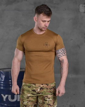 Тактическая мужская футболка с надписью ЗСУ потоотводящая 3XL койот (85687)