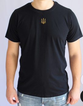Чоловіча футболка з вишивкою Ladan Тризуб 54 Чорний (DJ3-M-TRYZUBMAL4-BLACK)