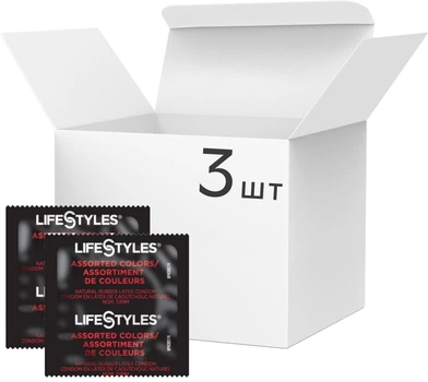 Презервативи Lifestyles Assorted Colors Різнокольорові 3 шт (ROZ6400229586)
