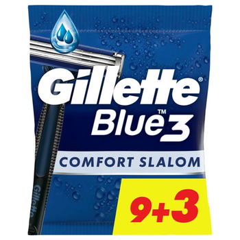 Одноразові станки для гоління чоловічі Gillette Blue 3 Comfort Slalom 12 штук
