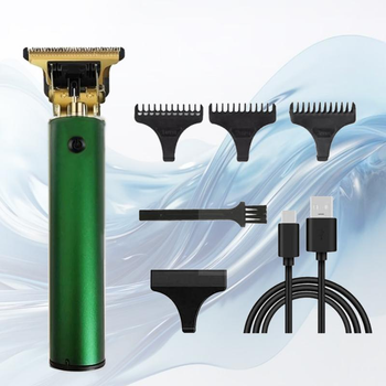 Машинка для стрижки волос аккумуляторная 4 насадки для окантовки Clipper Vintage T9 зеленая