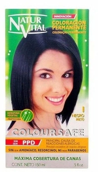 Farba do włosów bez amoniaku Naturaleza Y Vida Coloursafe Permanent 1 Black Color 150 ml (8414002078110)