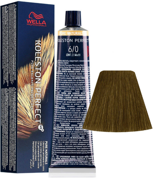 Стійка фарба для волосся Wella Koleston Perfect Me + Pure Naturals 6 - 0 Dark Blonde Natural 60 мл (8005610658766)