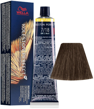 Стійка фарба для волосся Wella Koleston Perfect Me + Rich Naturals 7 - 18 Medium Blonde Ash Pearl 60 мл (8005610648422)