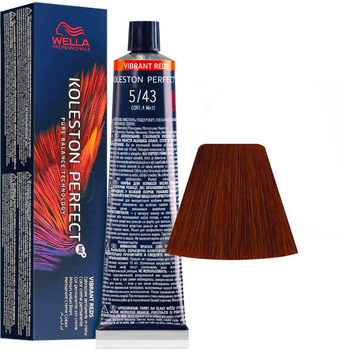 Trwała farba do włosów Wella Koleston Perfect Me + Vibrant Reds 5 - 43 Light Brown Red Gold 60 ml (8005610658407)