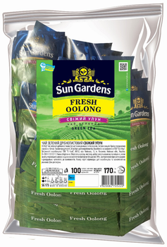 Чай зелений Sun Gardens Fresh Oolong 100 пакетиків по 1.7 г (4820082705220)
