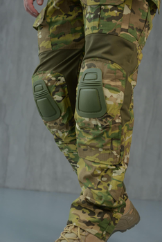 Мужские тактические брюки с наколенниками в комплекте и вставками FLEX / Крепкие Брюки рип-стоп мультикам 4XL