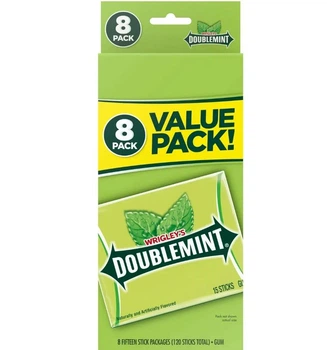 Упаковка жувальних гумок Wrigley's Doublemint Bulk Chewing Gum 8х15шт
