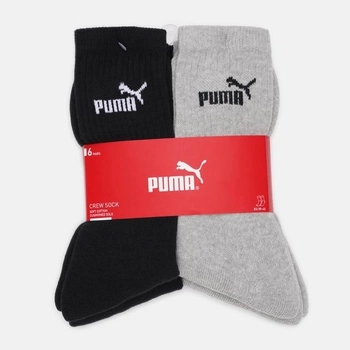 Komplet męskich szkarpetek 6 par Puma Crew Sock 6P 88749602 39-42 Czarny/Szary (8713537680523)