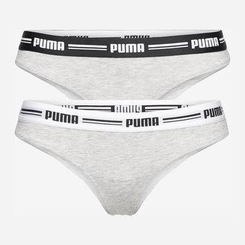 Komplet damskich majtki stringi 2 sztuki Puma Women String 2p Hang 90785005 M Szary (8718824911731)