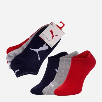 Набір дитячих шкарпеток 3 пари Puma Kids Bwt Sneaker 3P 90796005 39-42 Темно-синій/Красный/Сірий (8720245032490)