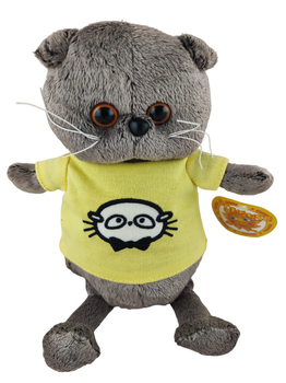 Мягкая игрушка Кот Басик в Желтой футболке, 25см (154541)