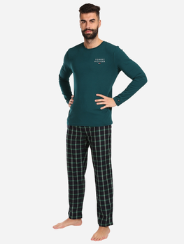 Піжама (лонгслів + штани) чоловіча бавовняна Tommy Hilfiger UM0UM03130 XS Зелена (8720645421078)