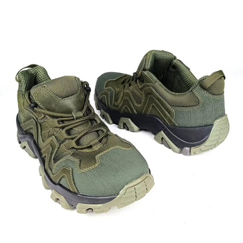 Тактичні шкіряні кросівки Oksy Tactical літні з сіткою трекінгові Olive розмір 41