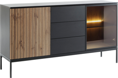 Комод Lagom Гелиос 1540x830x390 мм с подсветкой Черный/Дуб (40577-KSZ154)