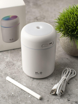 Портативный увлажнитель воздуха Car Humidifier Компактный светодиодный ультразвуковой 300 мл Детский ночник Белый 327703027