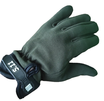 Тактические перчатки 5.11 полнопальцевые зелёные M