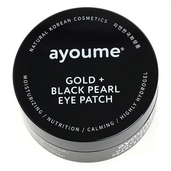 Патчи для глаз с золотом и черным жемчугом AYOUME GOLD+BLACK PEARL EYE PATCH - 60 шт.