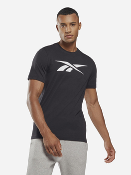 Футболка бавовняна довга чоловіча Reebok Gs Vector Tee 100052762 XL Чорна (4065424152373)