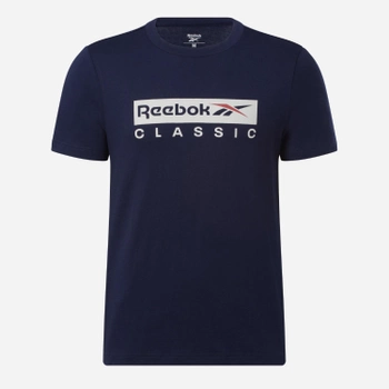Футболка бавовняна довга чоловіча Reebok Gs Reebok Classic Ss 100070394 S Темно-синя (4066761053262)
