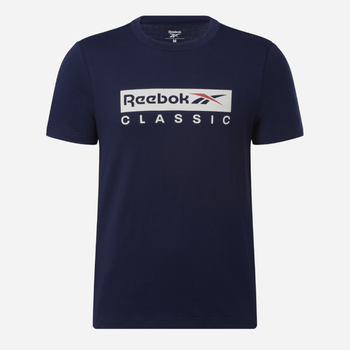 Футболка бавовняна довга чоловіча Reebok Gs Reebok Classic Ss 100070394 L Темно-синя (4066761053163)