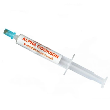 Флюс гель ALPHA COOKSON в шприце для установки SMD компонентов [DIST-2520]