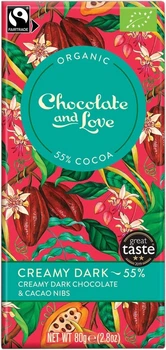 Шоколад органічний Chocolate and Love чорний 55% з крихтами кави 80 г (8000020608560)