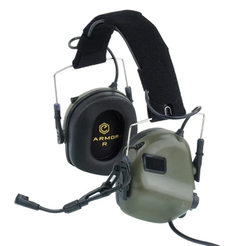 Активні тактичні навушники з комунікаційною гарнітурою Earmor M32. Колір: Ranger Green, EM-M32-GRN