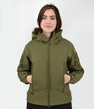 Жіноча тактична куртка Eagle Soft Shell із флісом М Green Olive (AW010788)