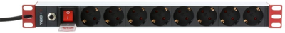 Мережевий фільтр TECHly I-CASE STRIP-61UDIT 8 розеток 3 м Black