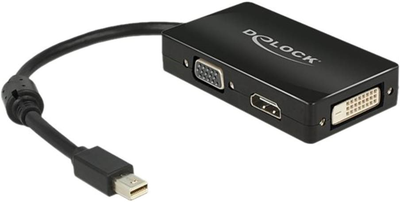 Адаптер DeLock mini-DisplayPort - VGA / HDMI / DVI пасивний чорний (4043619626311)