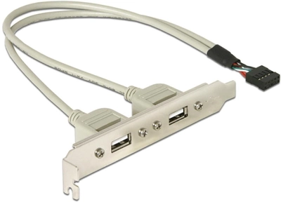 Kabel DeLock Slotblech USB Type-B 2.0 extern White (4043619710003)