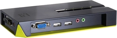 Przełącznik Level One KVM-Switch 4 PC - VGA + USB + Audio Black (KVM-0421)