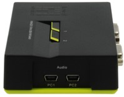 Перемикач Level One KVM-Switch 2 PC - VGA + USB + Audio чорний (KVM-0221)