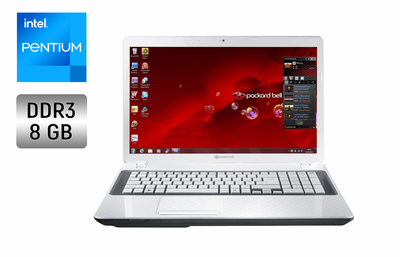 Ноутбук Packard Bell TE11 / 15.6" (1366x768) TN / Intel Pentium 2020M (2 ядра по 2.4 GHz) / 8 GB DDR3 / 256 GB SSD / Intel HD Graphics / WebCam / DVD-RW б/у