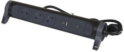 Мережевий подовжувач Legrand 3x2PZ + USB A/C 1.5 м Black (3414971942721)