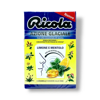 Льодяники швейцарські без цукру RICOLA мелісса та лімонник melissa limoncella senza zuchero 50г