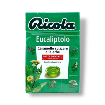 Льодяники швейцарські без цукру RICOLA евкаліпт Eucaliptolo Senza Zucchero 50г