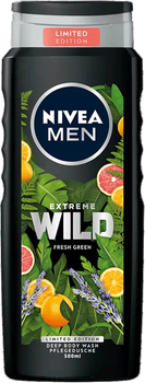 Żel pod prysznic Nivea Men Extreme Wild 3 w 1 Fresh Green 500 ml (9005800356860)