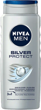 Żel pod prysznic Nivea Men Shower Gel Silver Protect 3 w 1 500 ml (4005808627035)