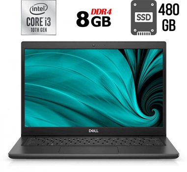 Ультрабук Б-клас Dell Latitude 3410 / 14" (1366x768) TN / Intel Core i3-10110U (2 (4) ядра по 2.1 - 4.1 GHz) / 8 GB DDR4 / 480 GB SSD / Intel UHD Graphics / WebCam / USB 3.2 / HDMI / Windows 10 б/в