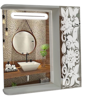 Шкаф-зеркало с LED подсветкой (60*70*14см) ШК853