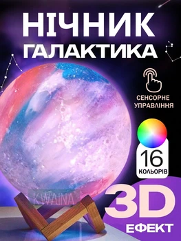 Звездный настольный ночной светильник Галактика детский ночник 3D Луна светодиодный