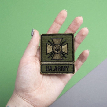 Шеврон нашивка на липучке IDEIA Армия Украины UA.ARMY, вышитый патч 6х7 см (2200004299426)