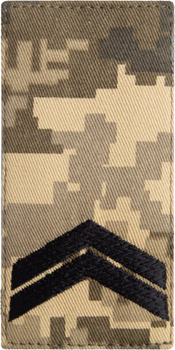 Шеврон нашивка на липучке IDEIA погон звания ВСУ Капрал пиксель 5х10 см (2200004296098)