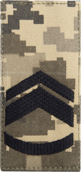 Шеврон нашивка на липучке IDEIA погон звания ВСУ Мастер сержант 5х10 см (2200004301914)