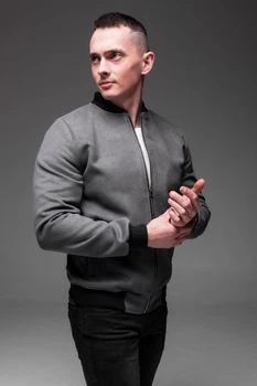 Бомбер кашемировый R.A. Gray Cashmere M серый 1928-M