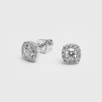 Сережки LUNET з білого золота, з діамантами 320711121